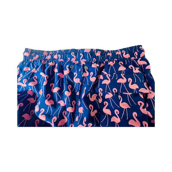 TOM & TEDDY Men Sz 2XL Flamingo Classic Swim Shorts Blue Pink UPF 50 NWT - Picture 4 of 10